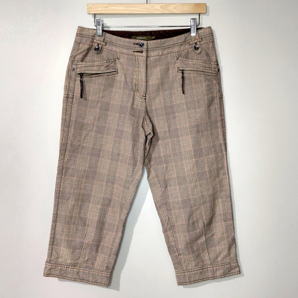 Sandwich Large EU 40 Cotton Plaid Capris